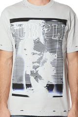 Purple Brand Distorted Photo Graphic Tee Grey
