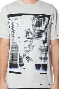 Purple Brand Distorted Photo Graphic Tee Grey