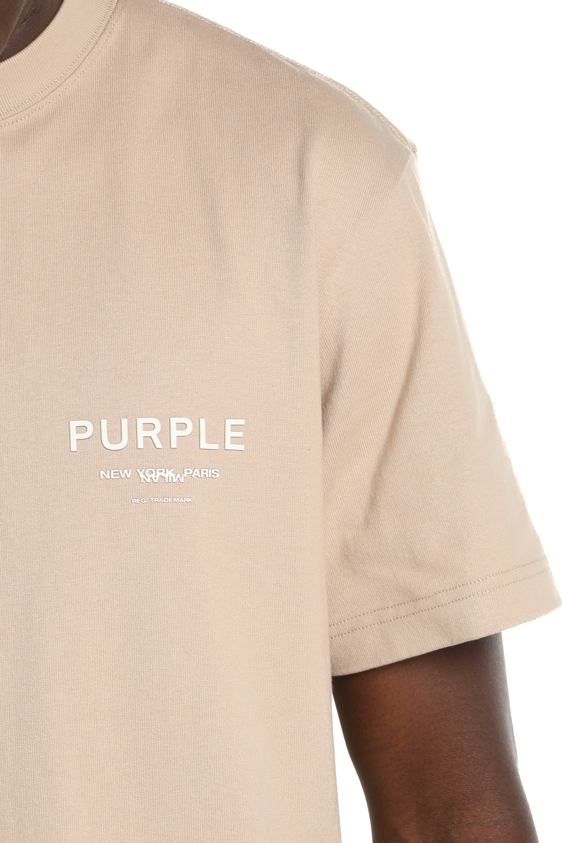 Purple Brand Wordmark Tee Khaki Brown