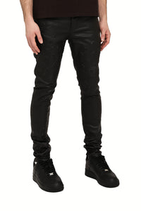 Purple Brand Skinny Mono Embossed Film Jeans Black