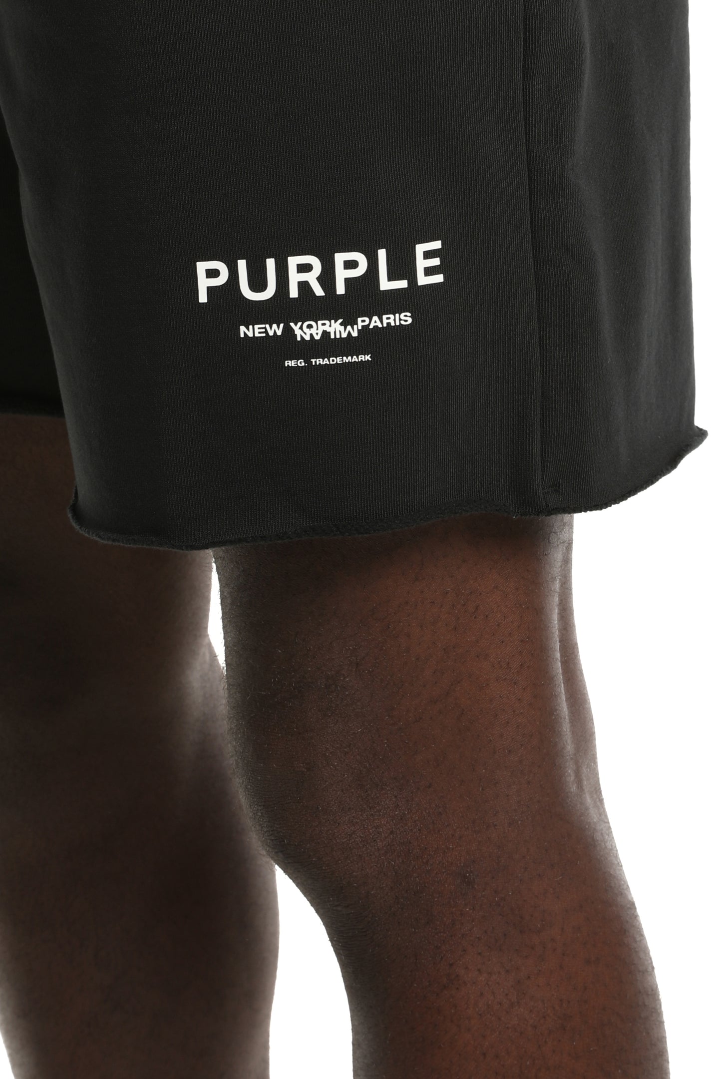 Purple Brand Showroom Fleece Shorts Black