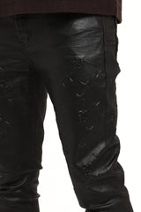 Purple Brand Skinny Mono Embossed Film Jeans Black