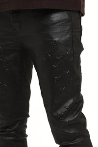 Purple Brand Skinny Mono Embossed Film Jeans Black