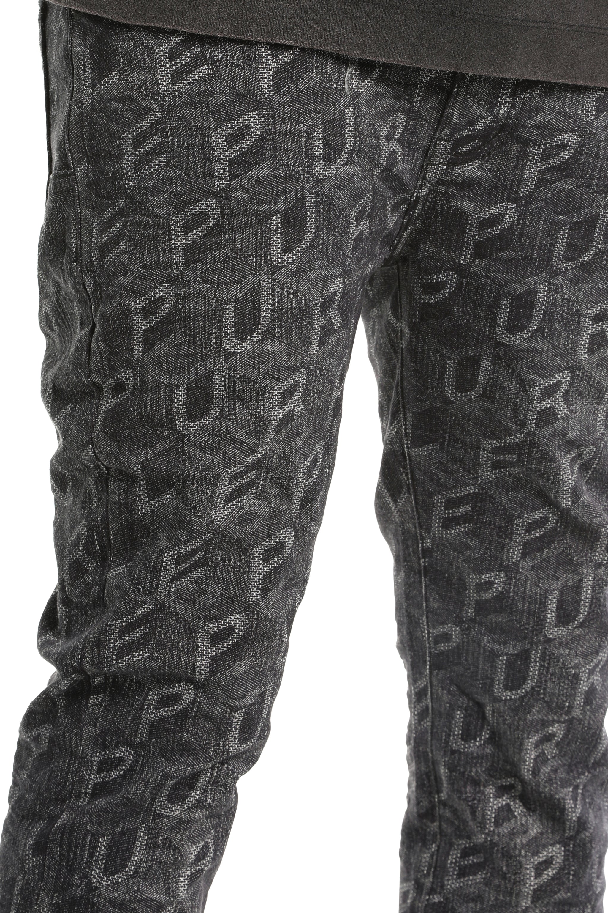 Purple Brand Skinny Printed Monogram Jeans Black
