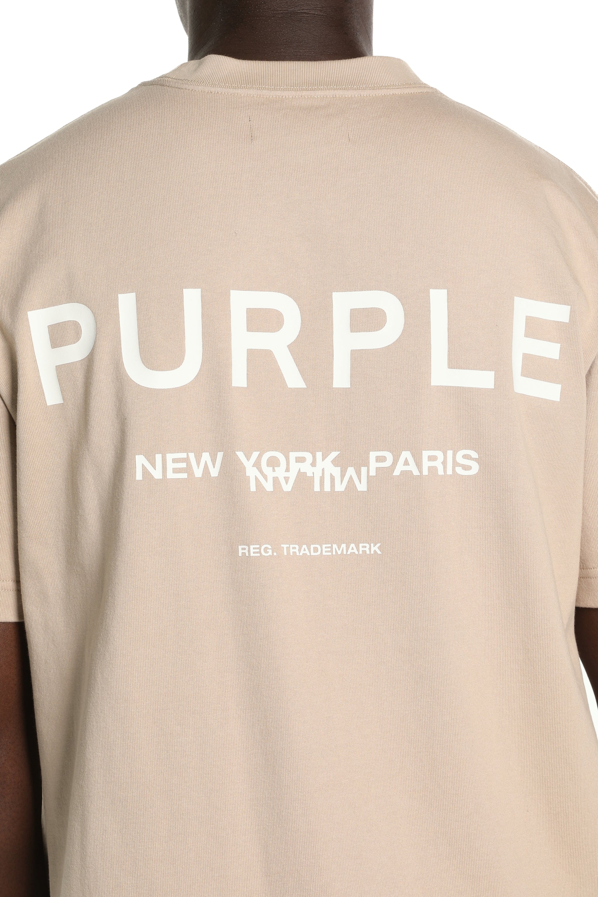 Purple Brand Wordmark Tee Khaki Brown