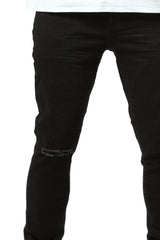 Purple Brand Knee Slit Rinse Slim Jeans black