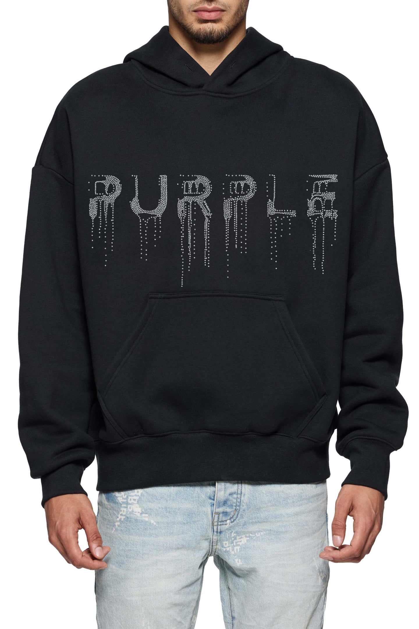 Purple brand Hwt Fleece Po Hoodie Black