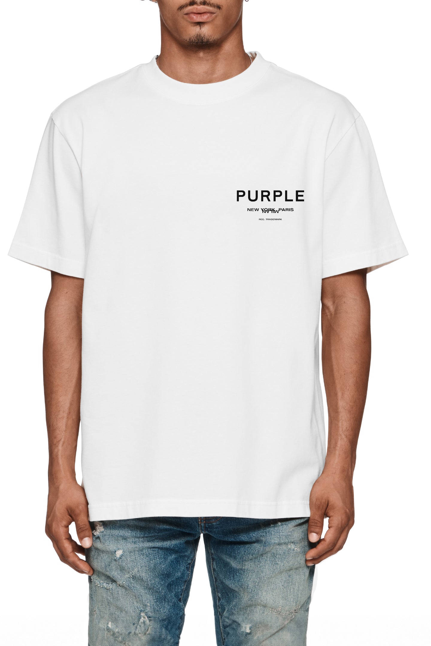 Purple brand Hwt Jersey Tee White