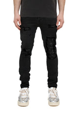 Purple Brand Skinny Beaded Repair Jeans Black