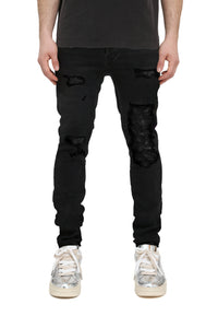 Purple Brand Skinny Beaded Repair Jeans Black