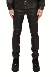 Purple brand Skinny Mono Embossed Film Jean Brown