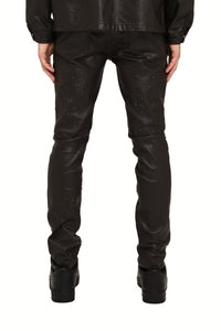 Purple brand Skinny Mono Embossed Film Jean Brown