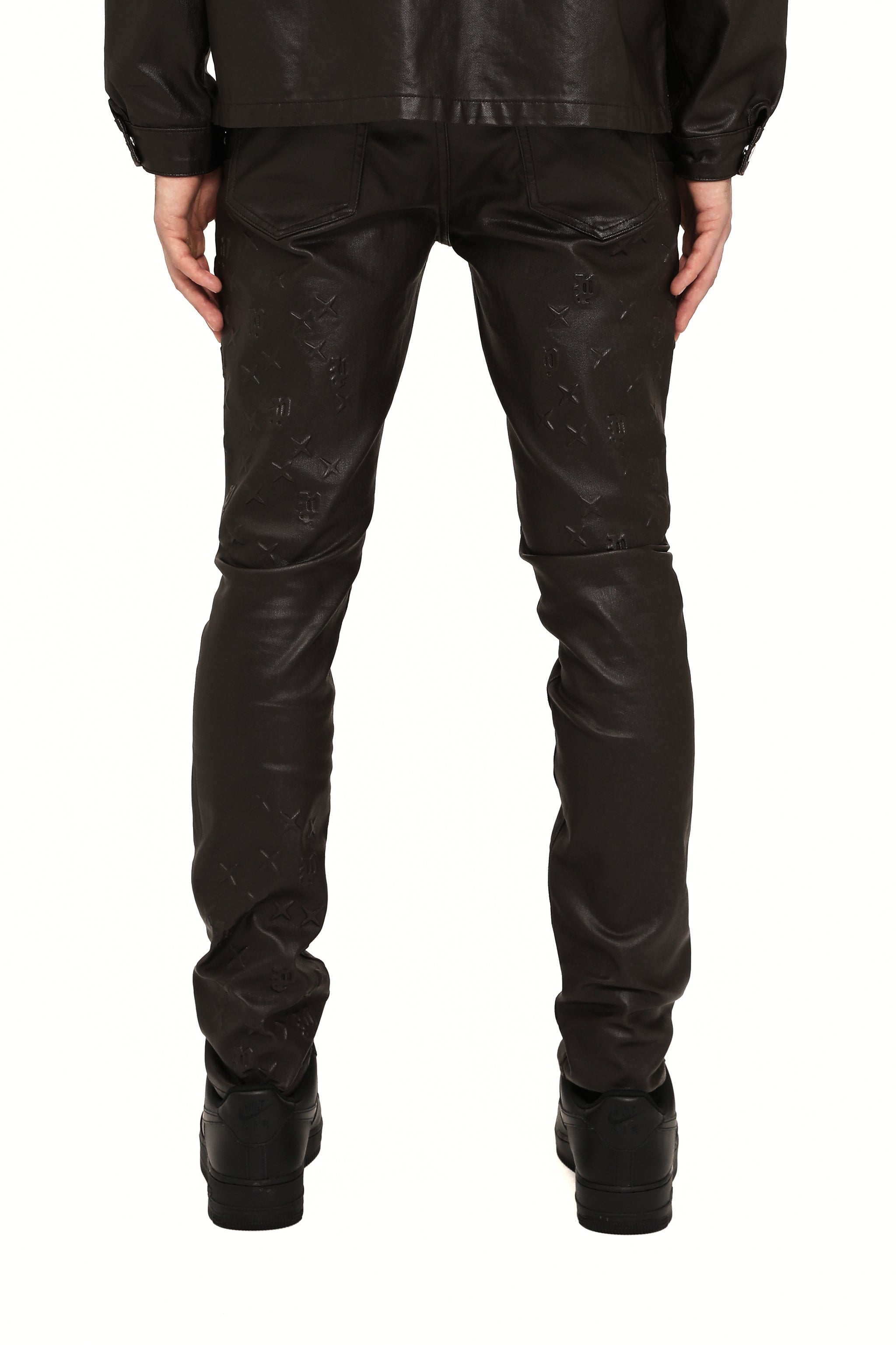 Purple brand Skinny Mono Embossed Film Jean Brown