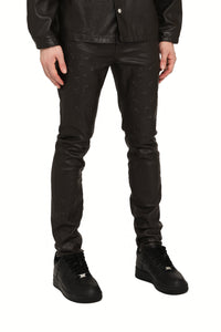 Purple brand Skinny Mono Embossed Film Jean Brown