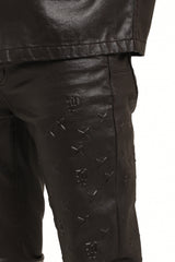 Purple brand Skinny Mono Embossed Film Jean Brown