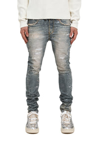 Purple Brand Skinny Printed Sequin Jeans Light indigo