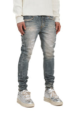 Purple Brand Skinny Printed Sequin Jeans Light indigo