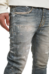 Purple Brand Skinny Printed Sequin Jeans Light indigo