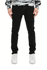 Purple Brand Beaded Embroidery Jeans Black