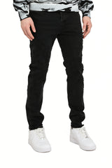 Purple Brand Beaded Embroidery Jeans Black