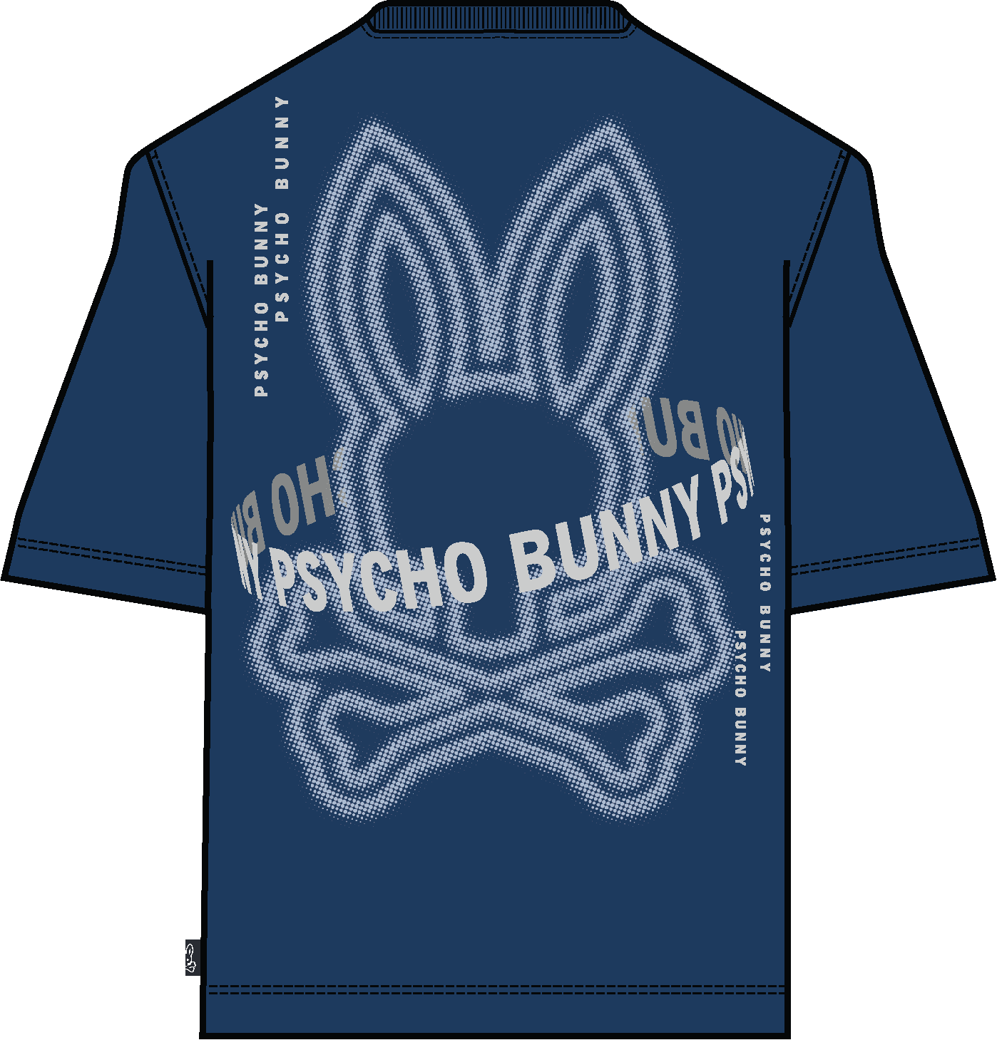 Psycho Bunny Alex Back Graphic Tee Navy Peony