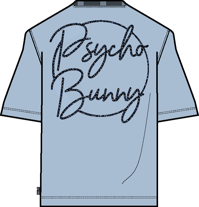 Psycho Bunny Rune Relaxed Back Graphic Tee Skyway Blue