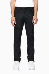 Smoke Rise Heavy Whisker Effect Jeans Glow Black