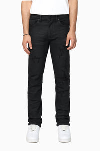 Smoke Rise Heavy Whisker Effect Jeans Glow Black