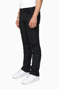 Smoke Rise Heavy Whisker Effect Jeans Glow Black