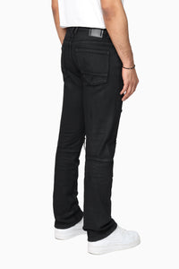 Smoke Rise Heavy Whisker Effect Jeans Glow Black