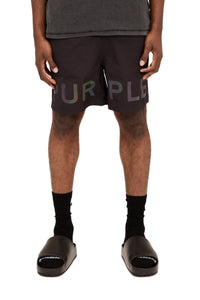 Purple Brand All Round Shorts Black Iridescent Logo