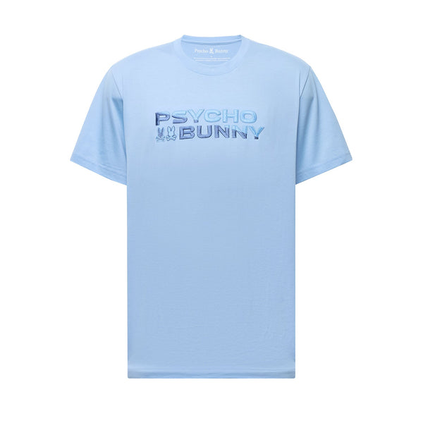Psycho Bunny Berni Embroidered Wordmark T-Shirt – Serenity Blue
