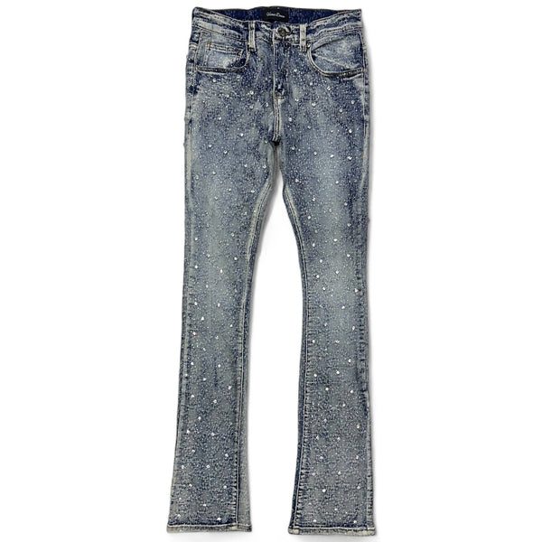 Vicious Denim (Men's Light Blue Stacked embellished jean)