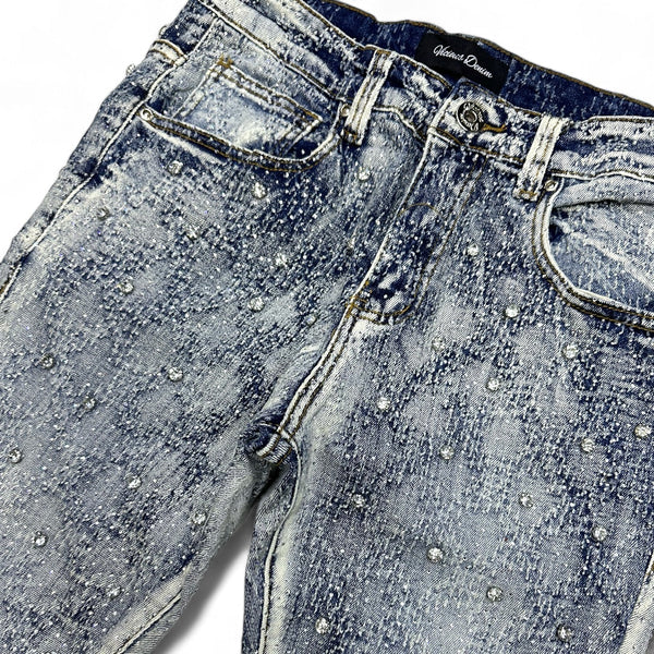 Vicious Denim (Men's Light Blue Stacked embellished jean)