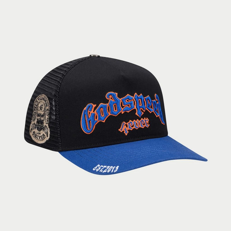 Godspeed (black/blue/Orange Gs forever trucker hat)