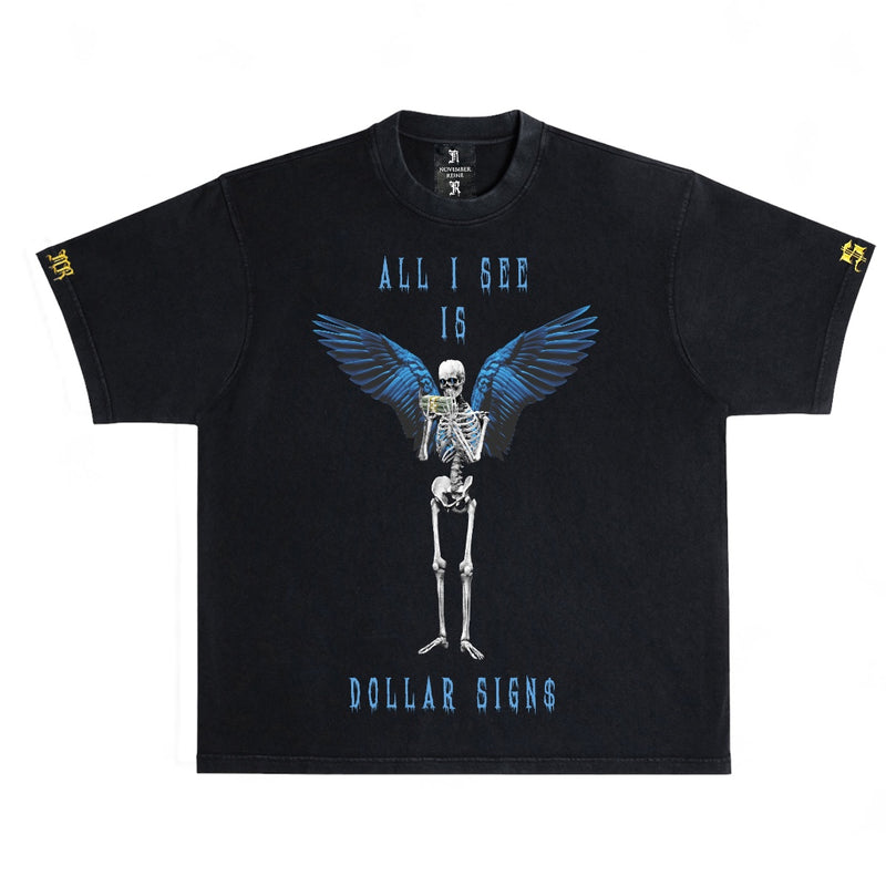 November reine (black/blue “dollar sign t-shirt)
