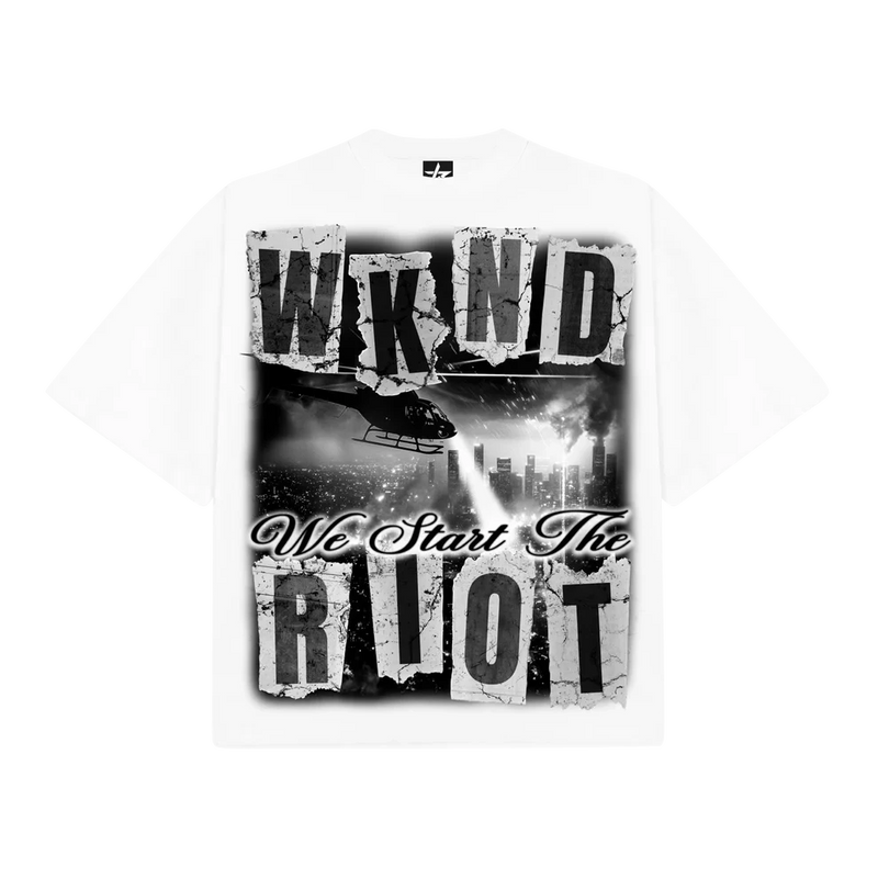 WKND Riot “We Start The Riot” Graphic T-Shirt – White