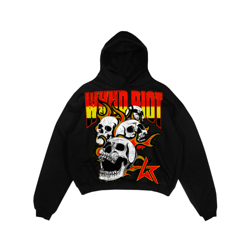 Wknd Riot (Black "Triple Skull" Hoodie)