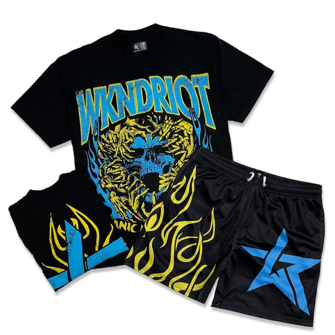 Wknd Riot (Black 'Panic Skull' short set) – VIP Clothing Stores
