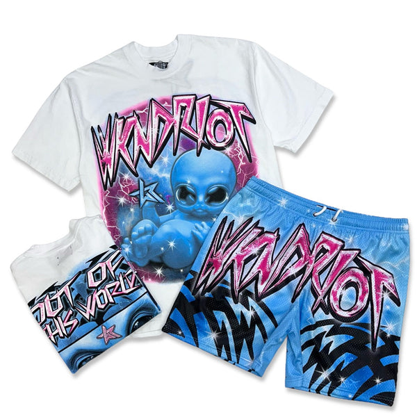 Wknd Riot (White 'Baby Alien' short set)