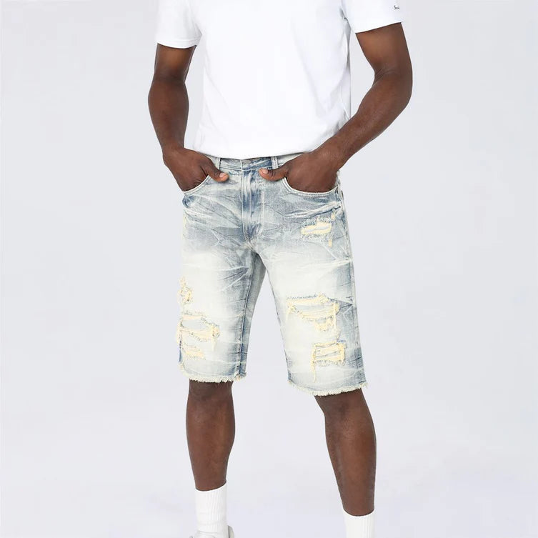 Smoke Rise 12" Essential Slim Jean Shorts – Alpine Blue