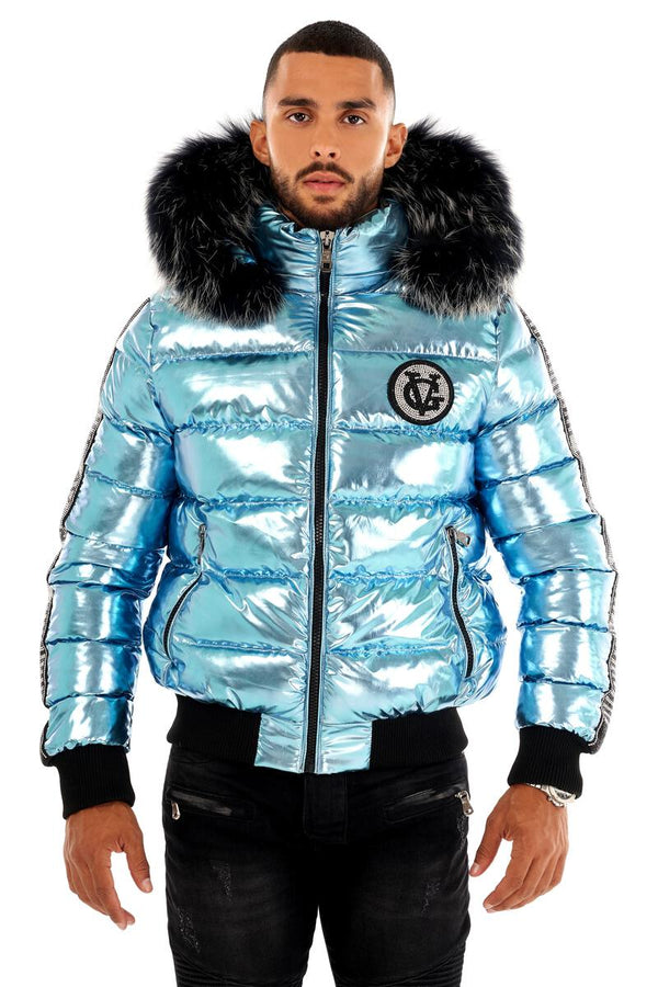 Avenue George (turquoise GV puffer jacket)