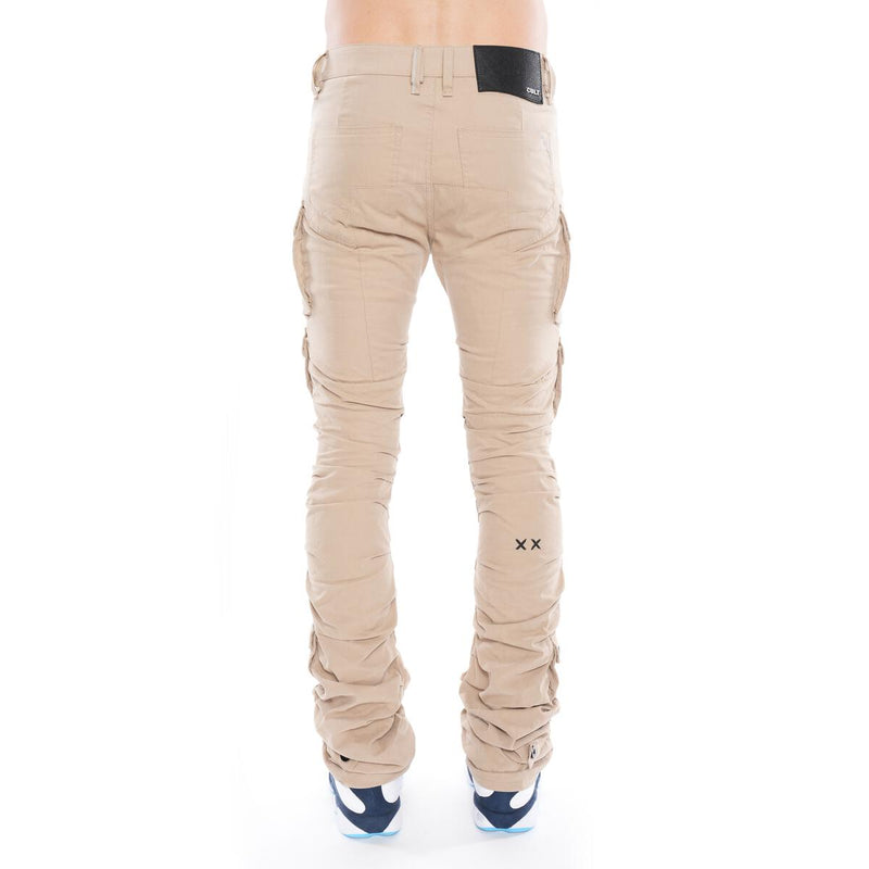 cult of individuality (tan hipster nomad cargo stacked pant)
