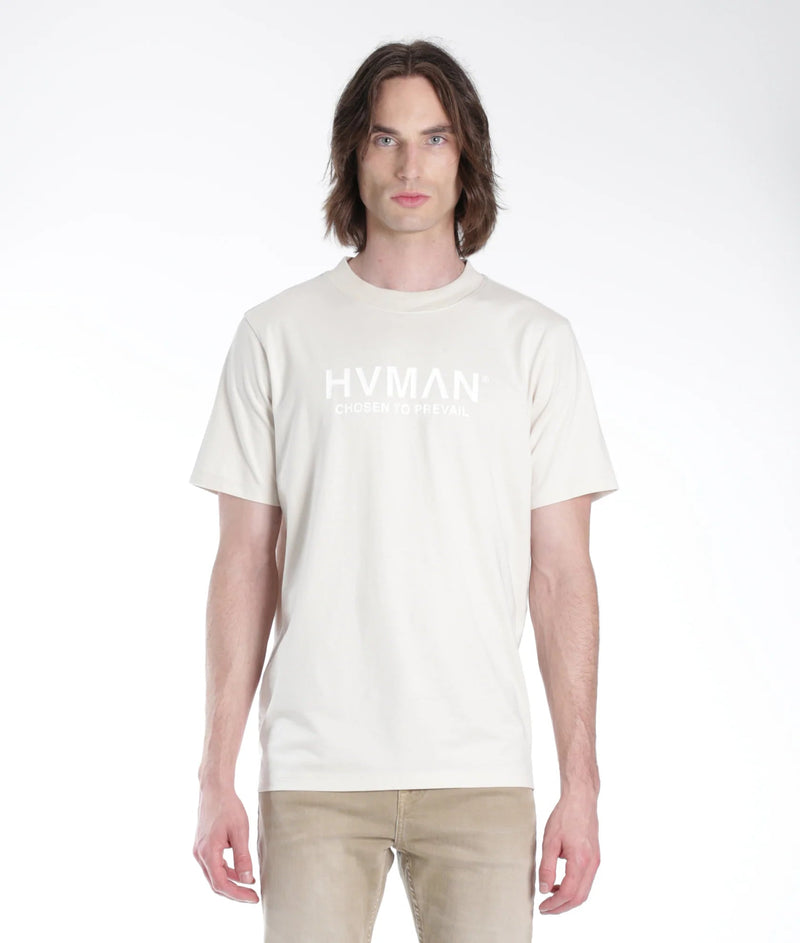 Hvman (cream basic logo t-shirt)
