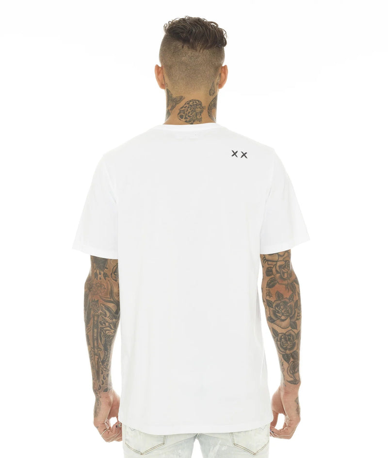 cult of individuality (white short sleeve cash from choas crewneck t-shirt)