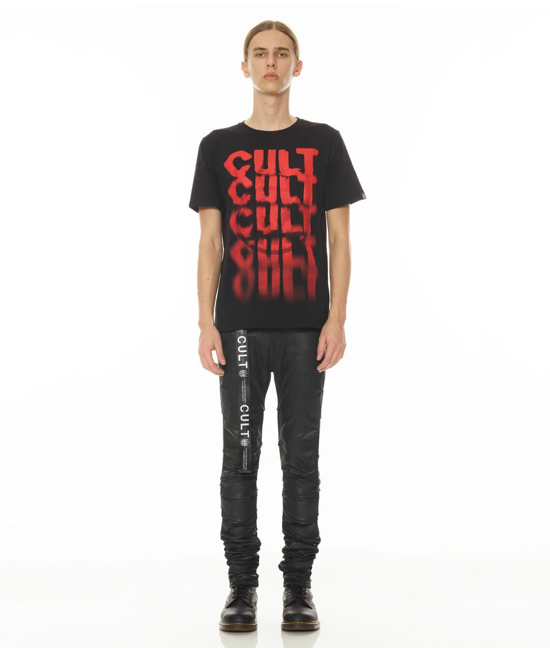 cult of individuality (black  "cult short sleeve crewneck t-shirt)