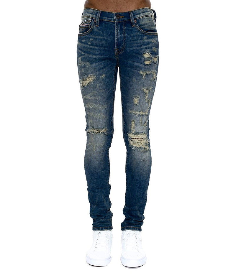 Cult of individuality blue super skinny premium stretch jeans