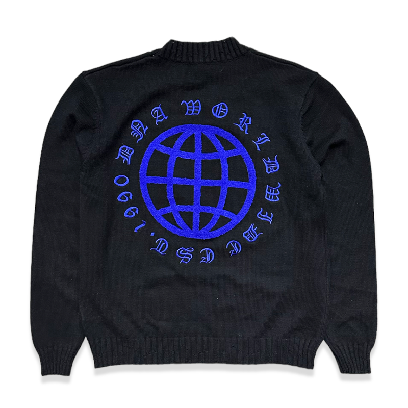 Dna premium (Men's black/royal blue "worldwide knit sweater)