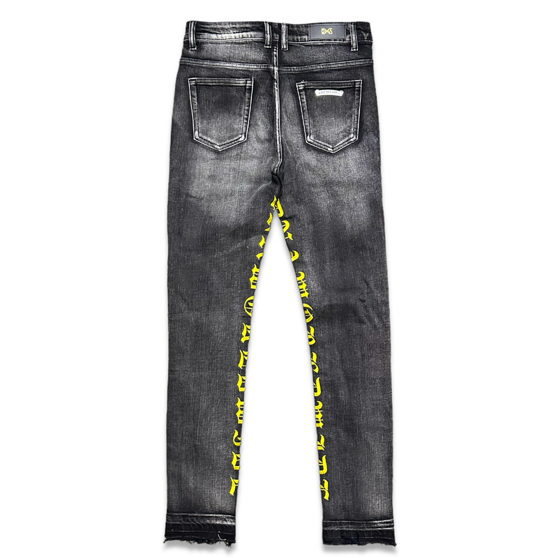 Dna premium (men's grey/yellow 'worldwide skinny jean)