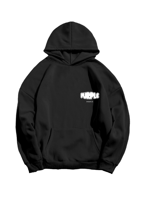 Purple brand (black heavy dry fleece po hoodie)